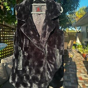 Black Faux Fur Vest